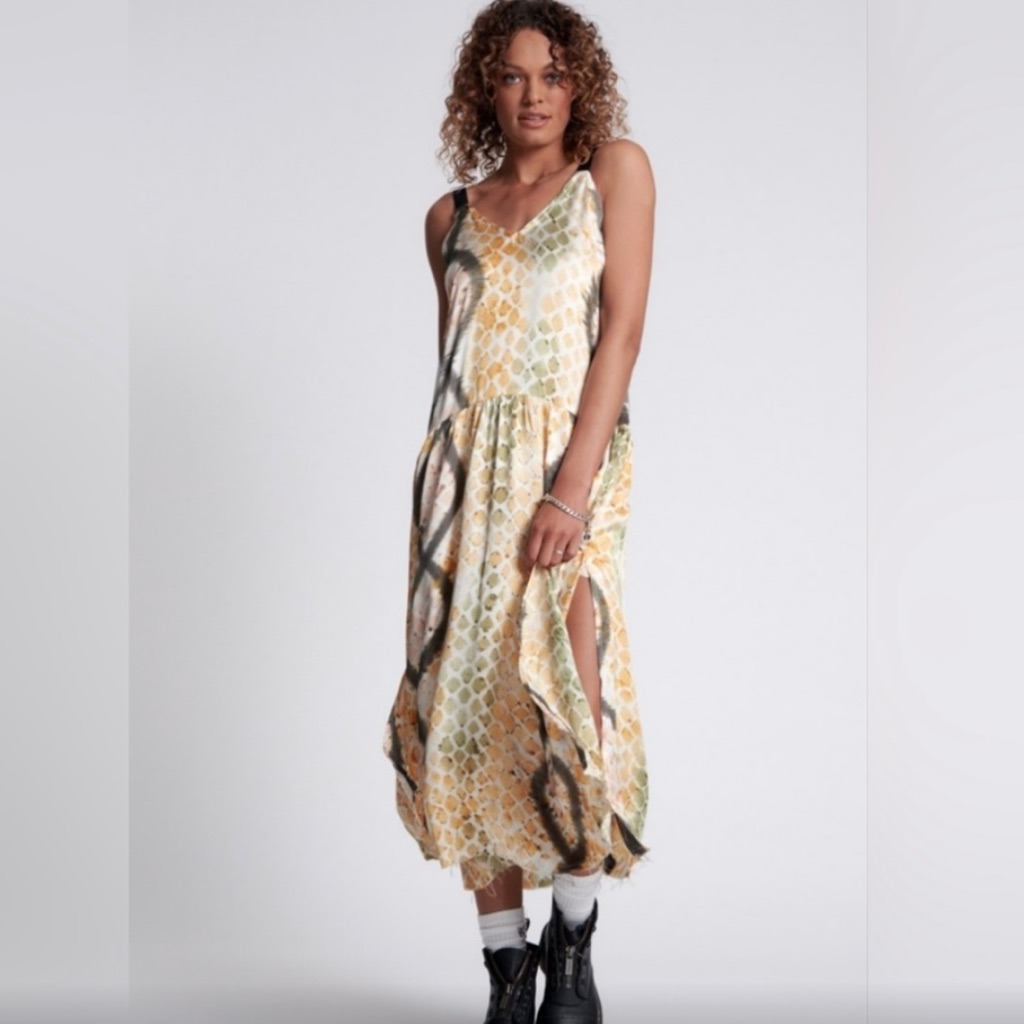 New Beautiful One Teaspoon Hand Painted Mystic Snake Runaway Cami Dress Size Xl